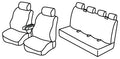 Set coprisedili Superior - Grigio/Nero - compatibile per Ford Transit (04/14>)