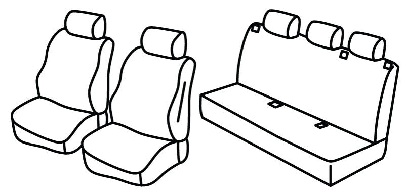 Set coprisedili Superior - Grigio/Nero - compatibile per Ford Tourneo Connect (03/22>)