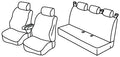 Set coprisedili Superior - Nero/Blu - compatibile per Ford Tourneo Custom (08/23>) - Volkswagen Transporter T7 (03/25>)