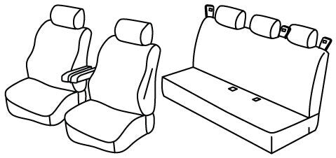 Set coprisedili Superior - Grigio/Nero - compatibile per Ford Tourneo Custom (08/23>) - Volkswagen Transporter T7 (03/25>)