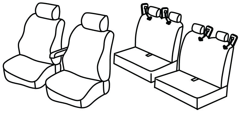 Set coprisedili Superior - Beige - compatibile per Ford Transit (04/14>)