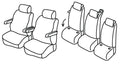 Set coprisedili Superior - Nero/Grigio - compatibile per Ford Tourneo Custom (08/23>) - Volkswagen Transporter T7 (03/25>)