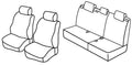 Set coprisedili Superior - Nero/Blu - compatibile per Honda Civic 5p (01/06>01/12)
