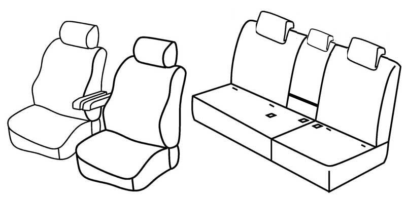 Set coprisedili Superior - Nero/Grigio - compatibile per Honda CR-V (01/07>09/12) dal 2010