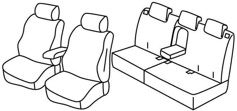 Set coprisedili Superior - Nero/Rosso - compatibile per Honda HR-V (09/15>10/21) Elegance