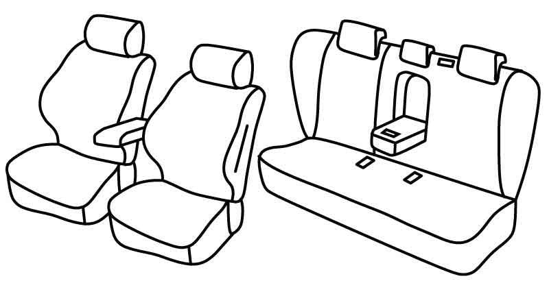 Set coprisedili Superior - Nero/Rosso - compatibile per Honda Accord 4p (06/08>11/11)