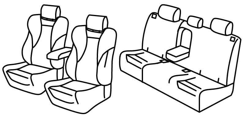 Set coprisedili Superior - Nero/Blu - compatibile per Honda CR-V (11/18>08/23)