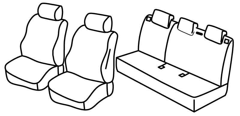 Set coprisedili Superior - Nocciola - compatibile per Honda Civic 5p (03/17>07/22)