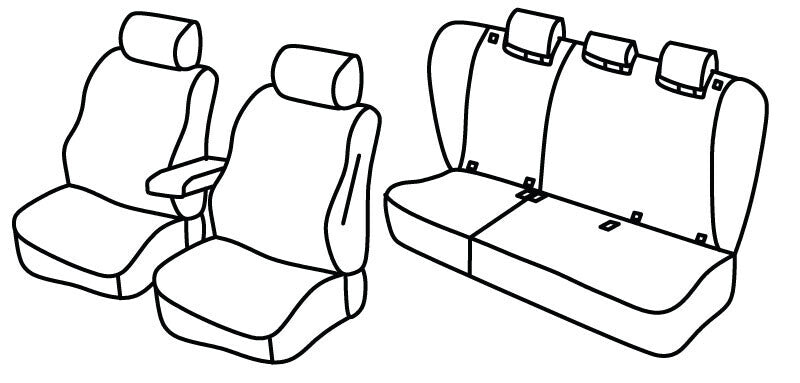 Set coprisedili Superior - Nero/Grigio - compatibile per Honda Jazz 5p (06/20>) Hybrid