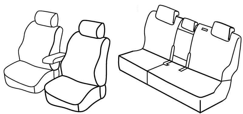 Set coprisedili Superior - Nero/Blu - compatibile per Hyundai Santa Fe (10/12>10/18)