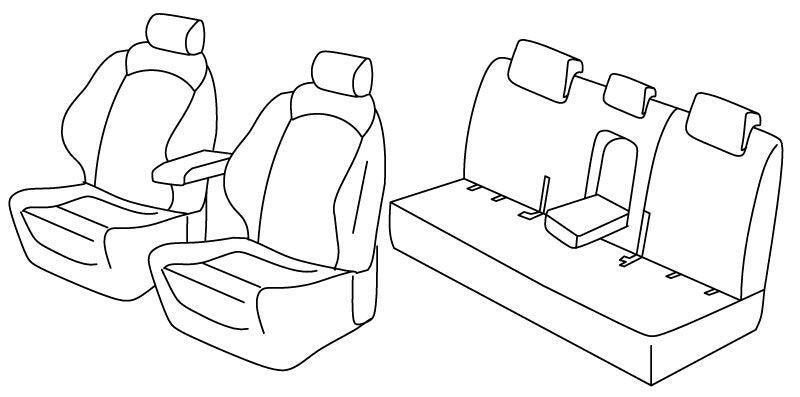 Set coprisedili Superior - Grigio/Nero - compatibile per Hyundai Tucson (09/18>10/20)