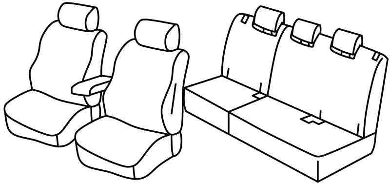 Set coprisedili Superior - Nero/Blu - compatibile per Honda Jazz (09/15>05/20) Trend