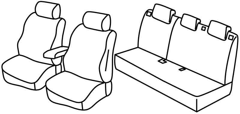 Set coprisedili Superior - Grigio/Nero - compatibile per Hyundai Kona (10/17>06/23)