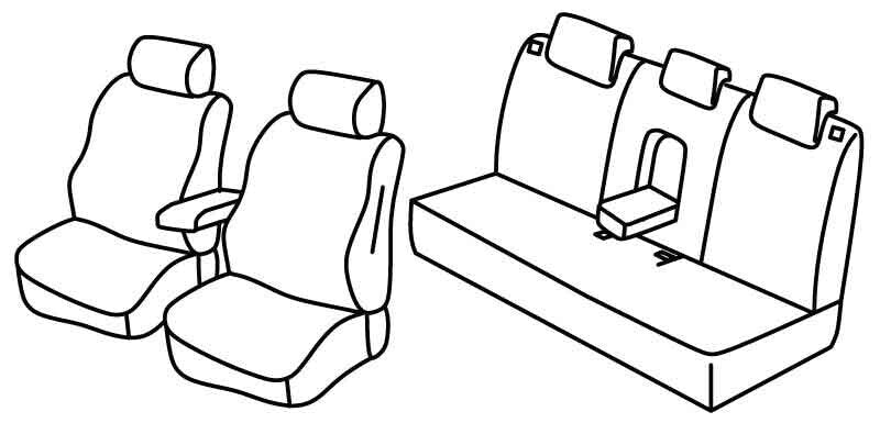 Set coprisedili Superior - Grigio/Nero - compatibile per Hyundai Tucson (11/20>) anche/also PHEV