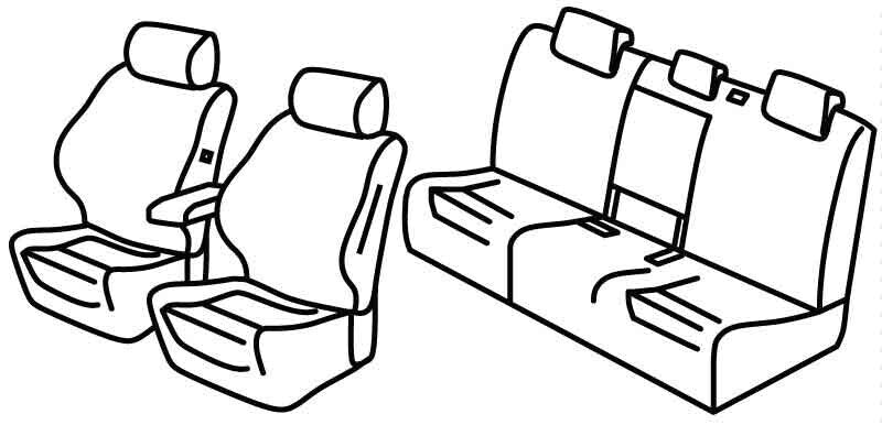 Set coprisedili Superior - Grigio/Nero - compatibile per Hyundai Santa Fe (11/18>06/24)