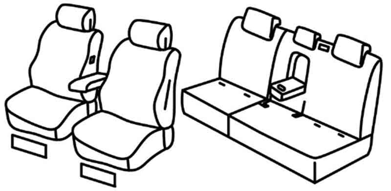 Set coprisedili Superior - Nero/Blu - compatibile per Hyundai Ioniq 5 (07/21>)