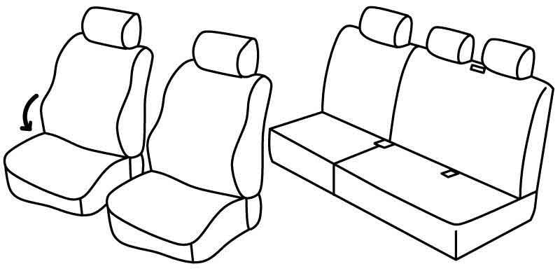 Set coprisedili Superior - Nero/Grigio - compatibile per Jeep Grand Cherokee (06/05>12/10) CRD