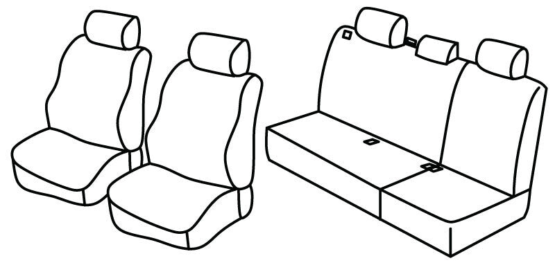 Set coprisedili Superior - Nero/Rosso - compatibile per Land Rover Freelander 5p (10/97>11/06) fino al 9/2003