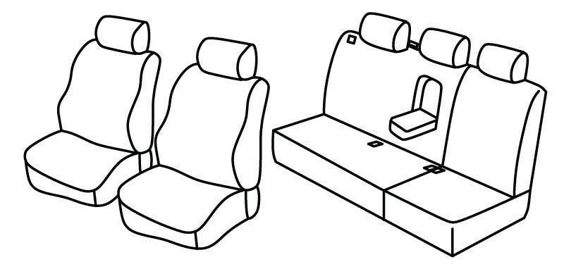 Set coprisedili Superior - Nero/Blu - compatibile per Land Rover Freelander 5p (10/97>11/06) dal 10/2003