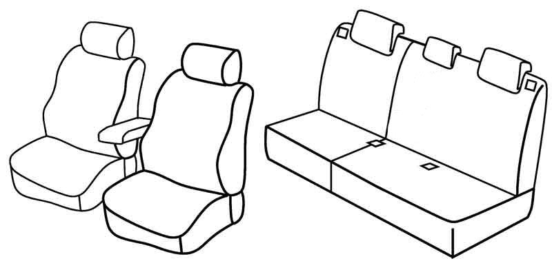 Set coprisedili Superior - Grigio/Nero - compatibile per Mazda 6 4p (04/08>12/12)