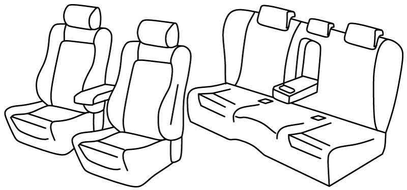 Set coprisedili Superior - Nero/Blu - compatibile per Mazda 6 4p (01/13>10/18)