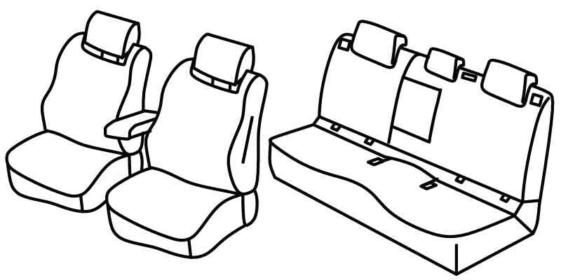 Set coprisedili Superior - Nero/Blu - compatibile per Mazda CX-30 (09/19>08/23)