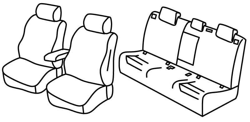 Set coprisedili Superior - Nero/Blu - compatibile per Mazda 6 Wagon (11/18>12/22)