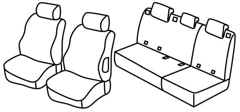 Set coprisedili Superior - Nero/Rosso - compatibile per Mercedes Classe A 5p (09/04>09/12) dal 2008