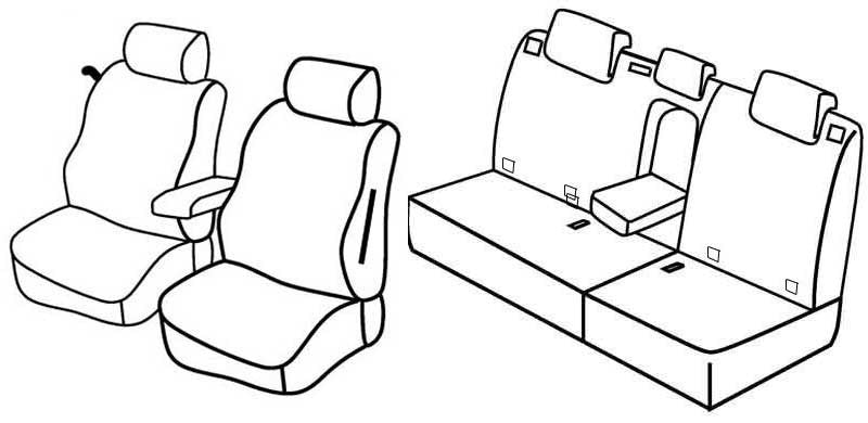 Set coprisedili Superior - Nero/Rosso - compatibile per Mercedes Classe B (05/05>09/11)