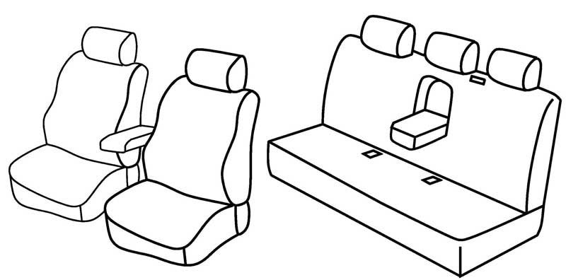 Set coprisedili Superior - Nero/Grigio - compatibile per Mercedes Classe C 4p (05/00>01/07) fino al 3/2004