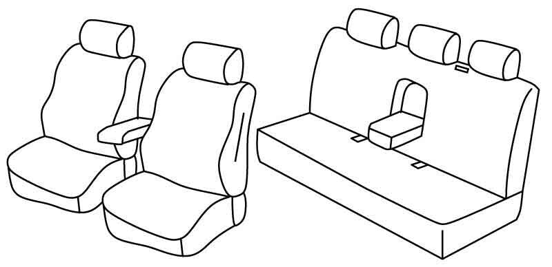 Set coprisedili Superior - Nero/Rosso - compatibile per Mercedes Classe C 4p (05/00>01/07) dal 4/2004