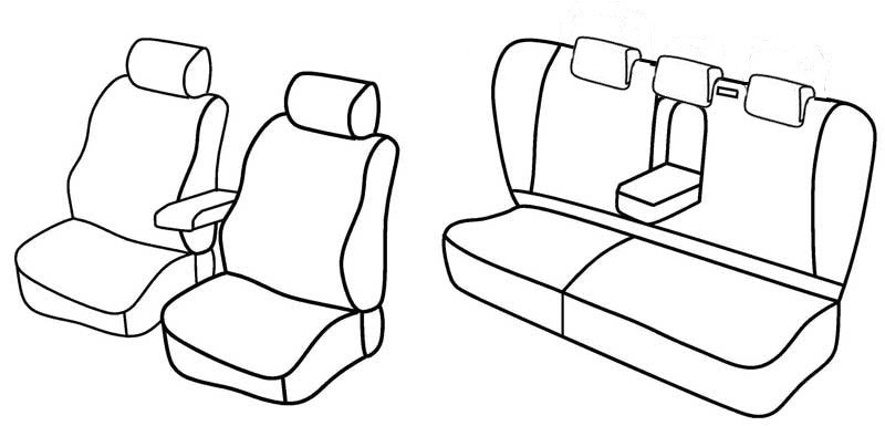 Set coprisedili Superior - Nero/Blu - compatibile per Mercedes Classe C 4p (05/00>01/07) dal 4/2004