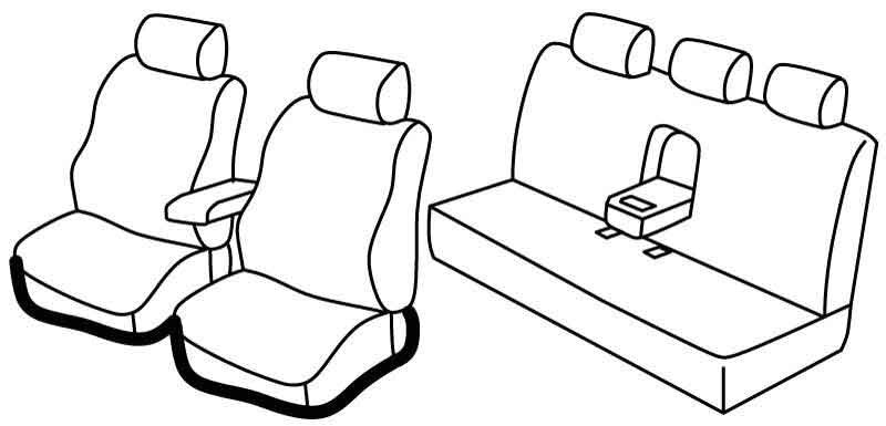 Set coprisedili Superior - Nero/Grigio - compatibile per Mercedes Classe E 4p (03/02>02/09) No Sport