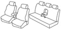 Set coprisedili Superior - Nero/Blu - compatibile per Mercedes Classe E 4p (03/02>02/09) No Sport