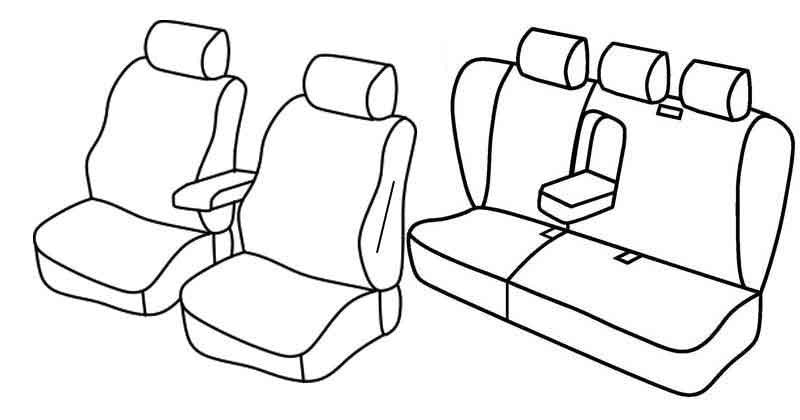 Set coprisedili Superior - Nero/Rosso - compatibile per Mercedes Classe E sw (03/03>08/09)