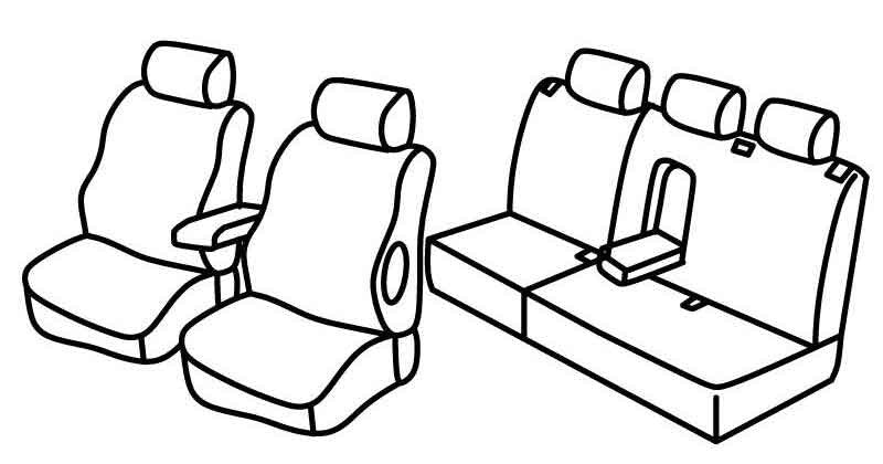 Set coprisedili Superior - Nero/Blu - compatibile per Mercedes Classe E sw (03/03>08/09) dal 2006