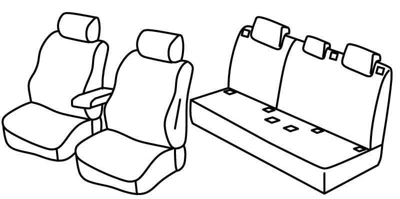 Set coprisedili Superior - Nero/Rosso - compatibile per Mercedes Classe A 5p (10/12>05/18)