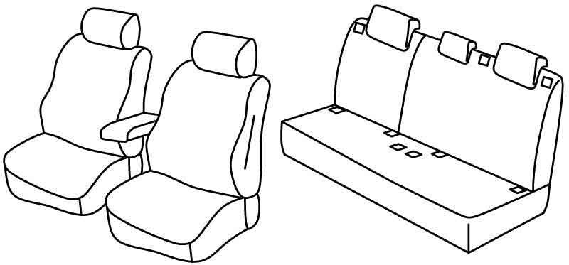 Set coprisedili Superior - Nero/Blu - compatibile per Mercedes Classe A 5p (10/12>05/18)
