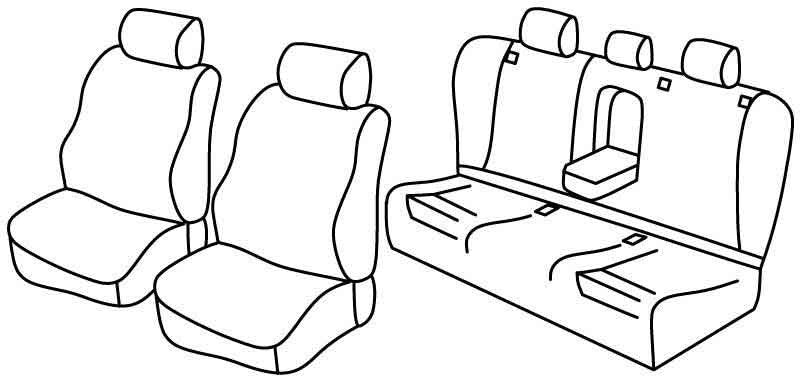 Set coprisedili Superior - Nero/Blu - compatibile per Mercedes Classe C sw (01/08>08/14)