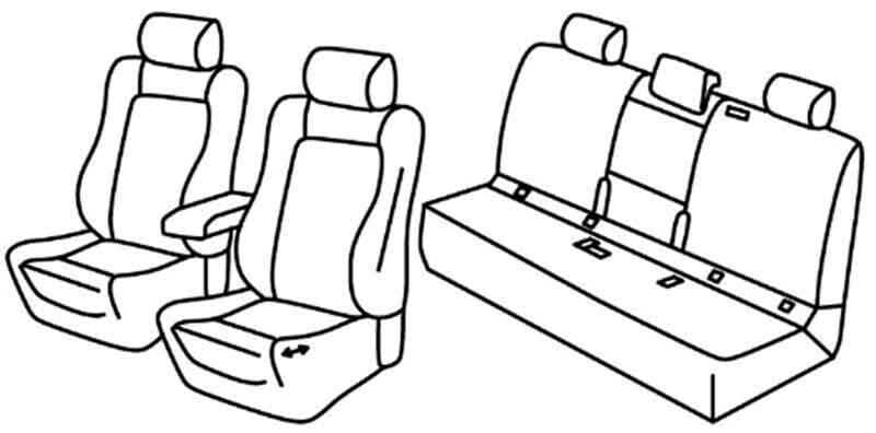Set coprisedili Superior - Nocciola - compatibile per Mercedes EQC (07/19>10/24) - Mercedes GLC Coupè (10/16>05/23)
