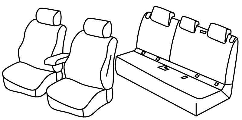 Set coprisedili Superior - Nero/Rosso - compatibile per Mercedes GLA (03/14>03/20)