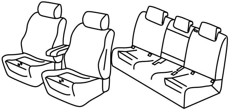 Set coprisedili Superior - Nero/Grigio - compatibile per Mercedes GLB (11/19>05/23)