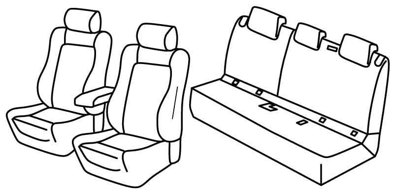 Set coprisedili Superior - Nero/Blu - compatibile per Mercedes GLA (03/14>03/20)