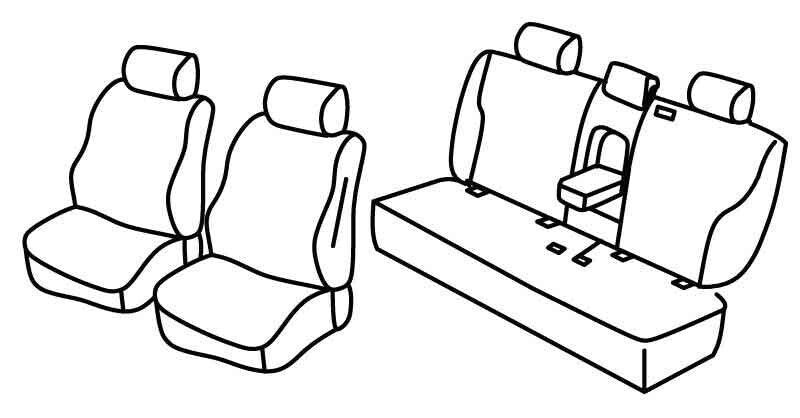 Set coprisedili Superior - Nero/Blu - compatibile per Mercedes Classe E sw (12/16>08/20)