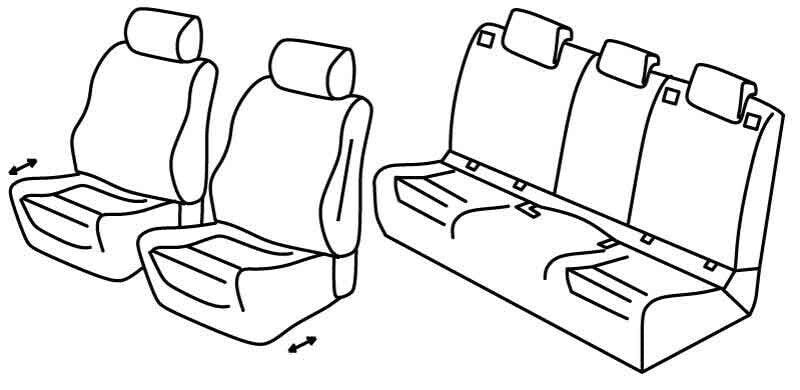 Set coprisedili Superior - Nero/Grigio - compatibile per Mercedes GLA (04/20>)
