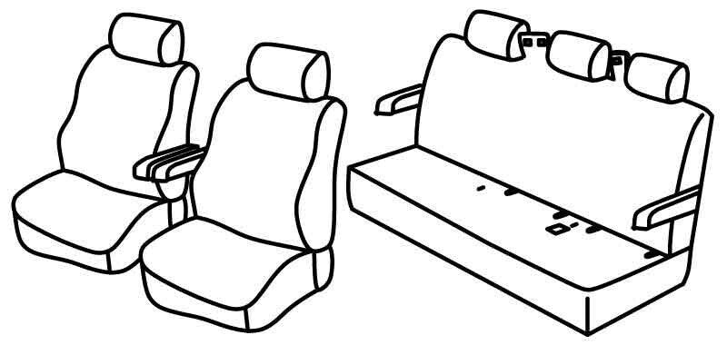 Set coprisedili Superior - Nero/Rosso - compatibile per Mercedes Classe V (03/14>) - Mercedes Vito (01/15>)
