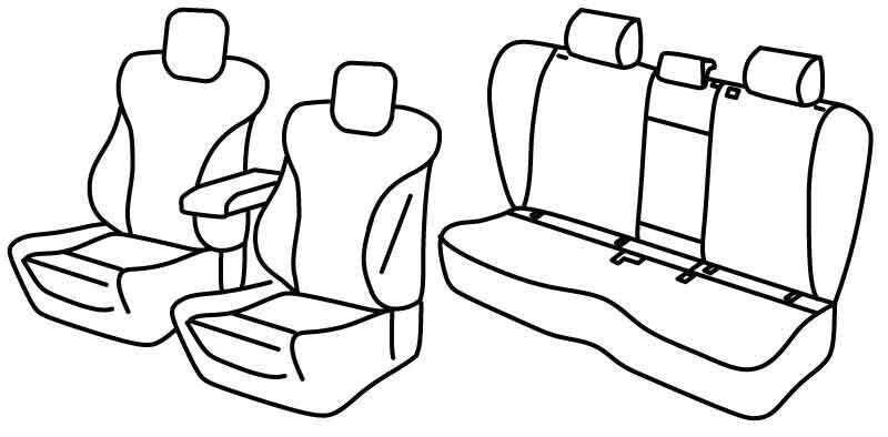Set coprisedili Superior - Grigio/Nero - compatibile per Mercedes Classe C 4p (06/21>)