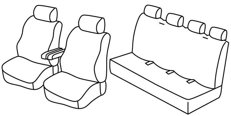 Set coprisedili Superior - Grigio/Nero - compatibile per Mercedes Sprinter (06/06>05/18) - Volkswagen Crafter (04/06>12/16)