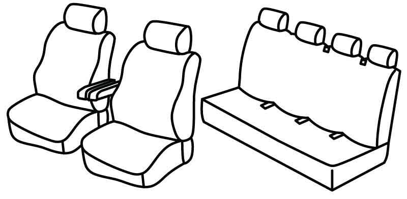 Set coprisedili Superior - Nero/Blu - compatibile per Mercedes Sprinter (06/18>)