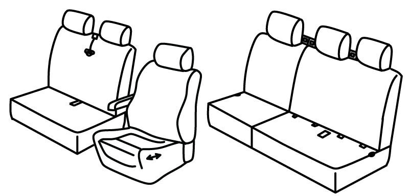 Set coprisedili Superior - Beige - compatibile per Mercedes Vito (01/15>)